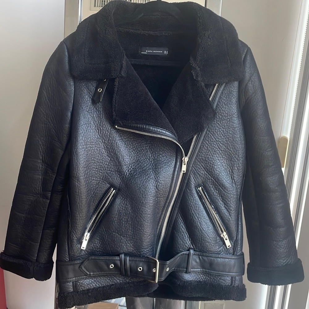 Zara Shearling Aviator Coat  (Vegan)